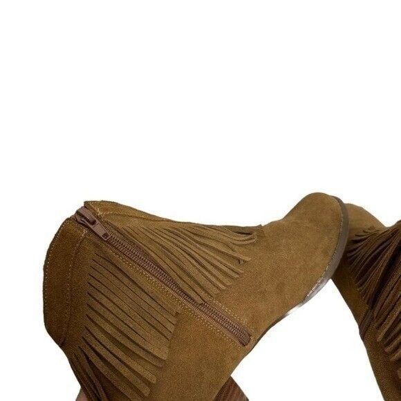 Shyanne | Brown Western Suede Fringe Booties Size 9 - Picture 3 of 9